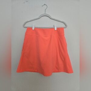 Cutter and Buck Annika Pink/Neon Orange Pickleball Golf Skirt with Pockets | M